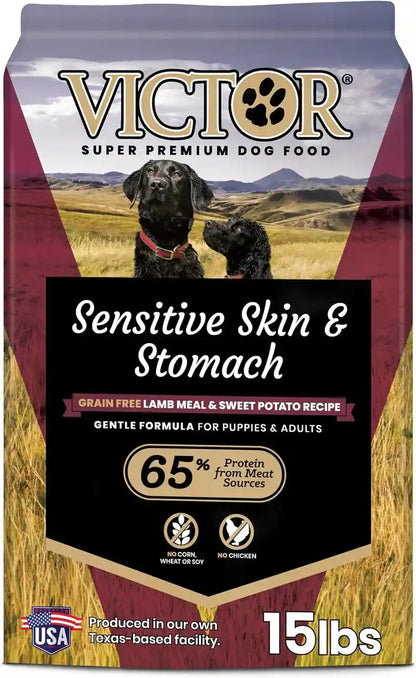 VICTOR Super Premium Dog Food — Sensitive Skin and Stomach — Salmon Meal & Brown Rice Recipe Dry Kibble — Gluten Free, No Chicken, Ideal for Dogs with Allergies — Adult and Puppy Food, 5 Lb18