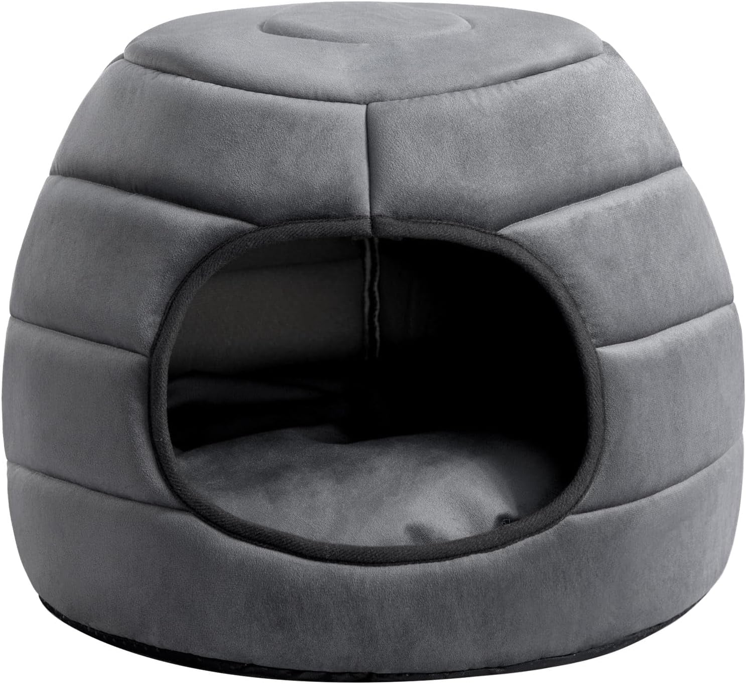 hollypet-cat-bed-cave-for-indoor-cats-for-pets-up-to-15-lbs-pineapple-warm-cat-bed-cats-cave-condo-covered-kitty-house-with-removable-washable-cushion-cozy-enclosed-pet-bed-for-small-dogs