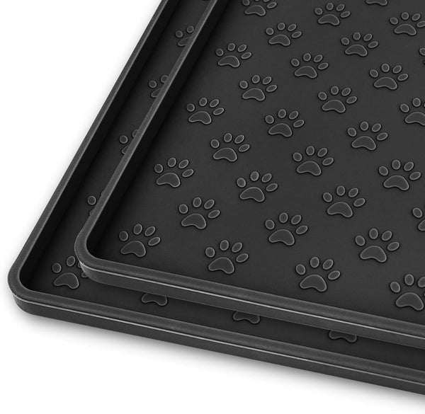 Ptlom Pet Placemat for Dog and Cat, Mat for Prevent Food and Water Overflow, Suitable for Small, Medium and Big Pet, 18" 12", Grey, Silicone32