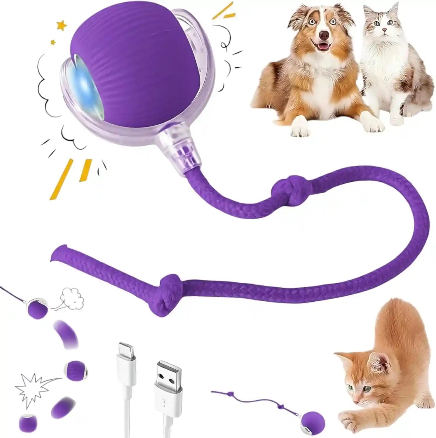 purrmitive-2026-durable-interactive-cat-toys-for-indoor-cats-dog-toys-ball-rolling-pet-ball-smart-automatic-cat-chase-balls-toy-interactive-dog-toys-speedy-tail-kitten-cat-toys-interactive-red