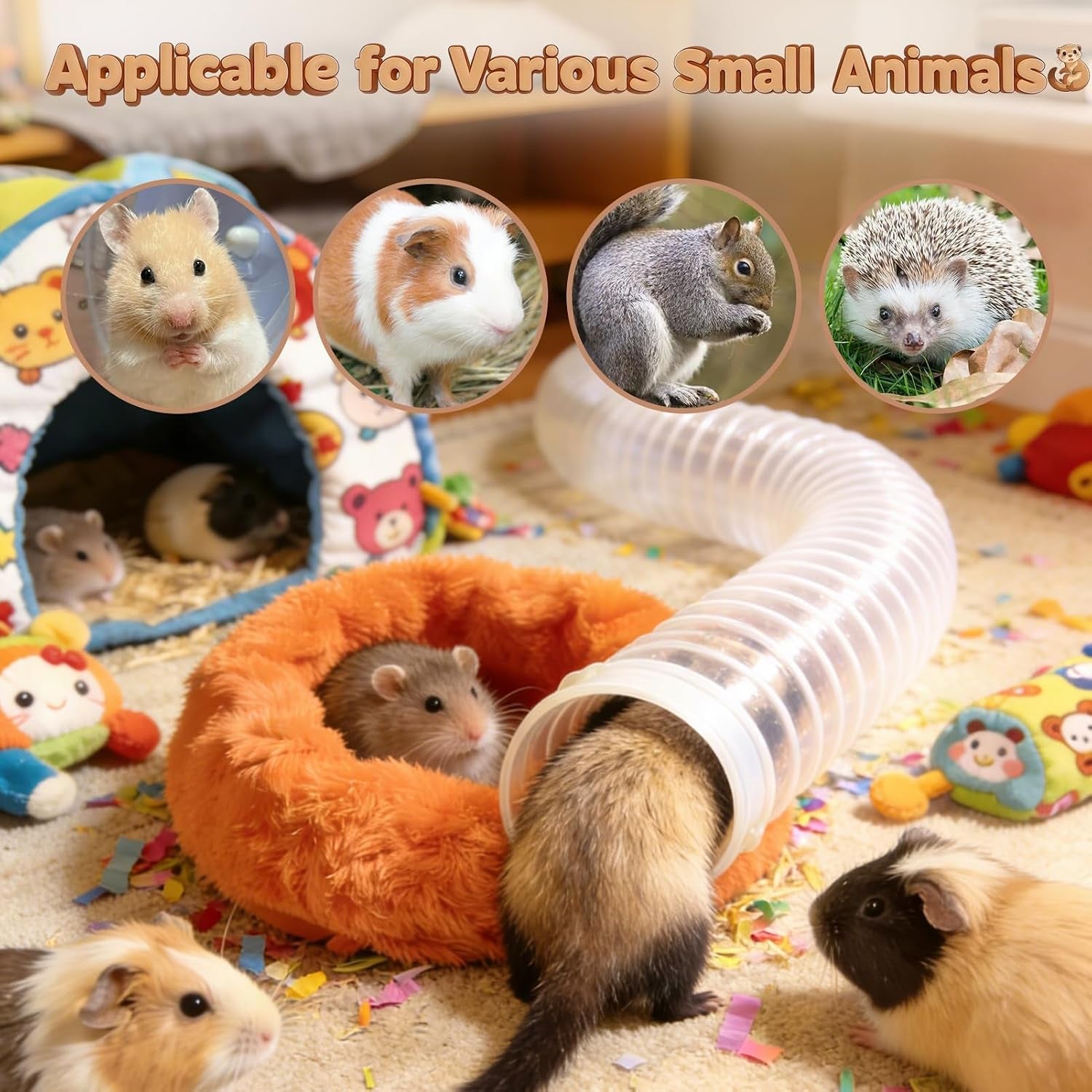 mity-rain-ferret-toys-with-3-balls-inclueded-collapsible-tunnel-tube-accessories-for-ferrets-guinea-pigs-hamsters-expandable-interactive-toys-supplies-for-small-pets