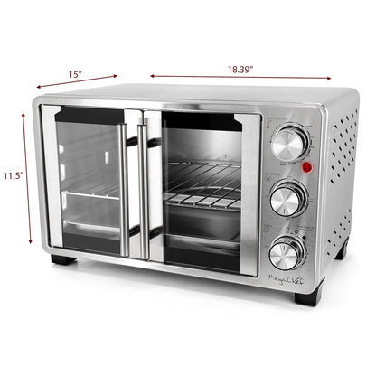 26.4 Quart French Door Multi-Function Stainless Steel Electric Toaster Oven with Temperature & Timer Control and Broil, Bake & Toast Functions4