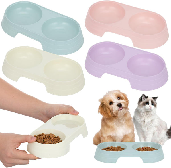 Luxshiny Pet Feeder 8Pcs Anti-Tip Double Feeding Bowls Elevated Cat Food and Water Dishes with Stable Design for Healthy Eating Posture1
