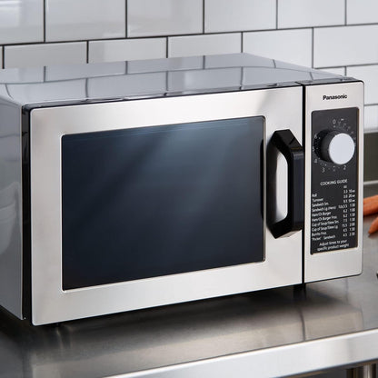 NE-1025F Compact Light-Duty Commercial Microwave Countertop Oven with 6-Minute Electronic Dial Control Timer, Bottom Energy Feed, 1000W, 0.8 Cu. Ft. Capacity Silver7