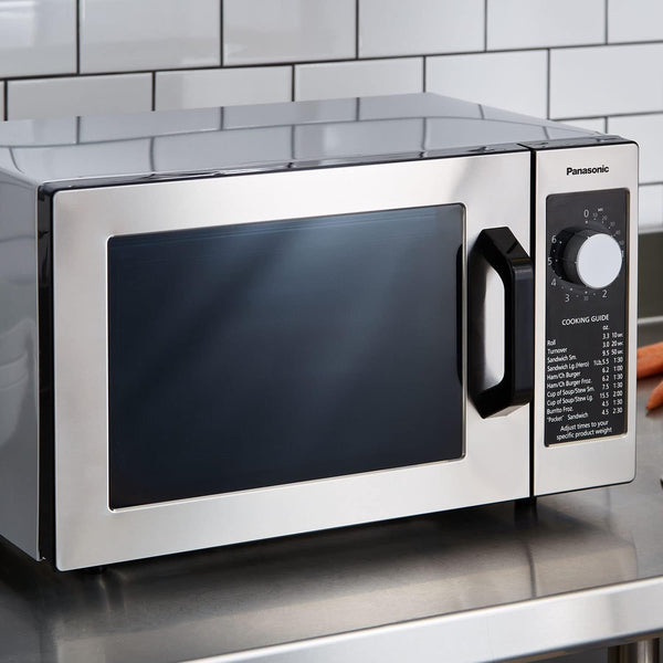 NE-1025F Compact Light-Duty Commercial Microwave Countertop Oven with 6-Minute Electronic Dial Control Timer, Bottom Energy Feed, 1000W, 0.8 Cu. Ft. Capacity Silver7