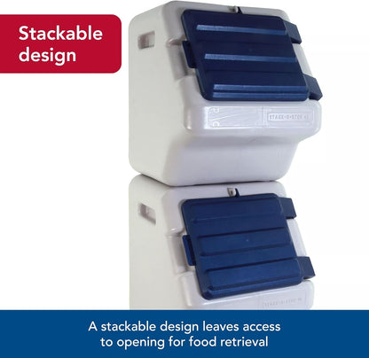 Coastal Pet Bergan Stack-N-Stor Food Storage - Stackable Dog & Cat Food Keeping Container - Outdoor Vault to Protect from Pests & Weather - Durable Storage Bin - 9 Gallons3