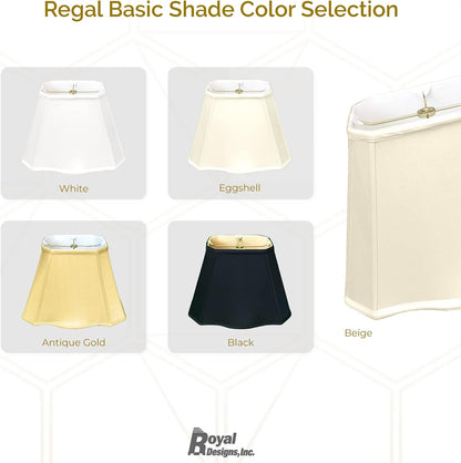 Fancy Bottom Rectangle Basic Lamp Shade, BS-747-18BG, Beige, (7 X 10) X (12.25 X 18) X 13.255