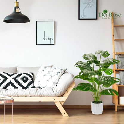 28" Fake Plants, Artificial Monstera Plants Indoor in White Pot | Faux Outdoor Plants Add Bright, Clean Tropical Greenery to Modern Home Office, Bedroom, Entryway, Front Porch and House Decor2