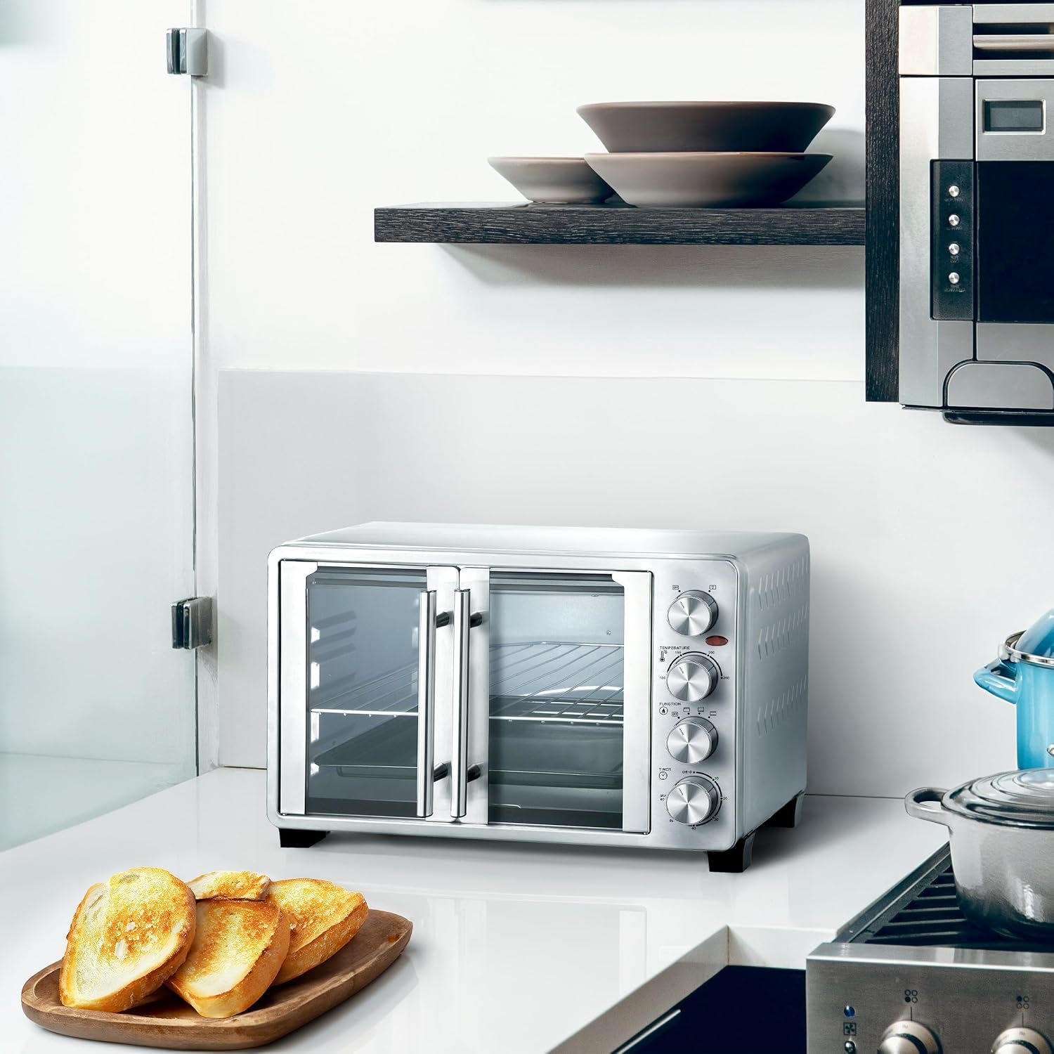 31-7-liter-french-door-multi-function-electric-toaster-oven-with-broil-bake-and-toast-functions