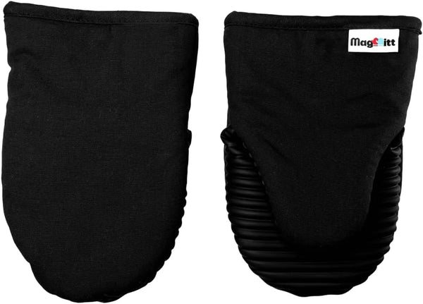Magnetic Oven Mitts & Pot Holder 3 Pc Set, High Heat Silicone Black | Heat Resistant to 500F, 2 Mini Mitts & 1 Hot Pad, Magnetic Storage, Non-Slip Grip, 100% Machine Washable, Premium Cotton8