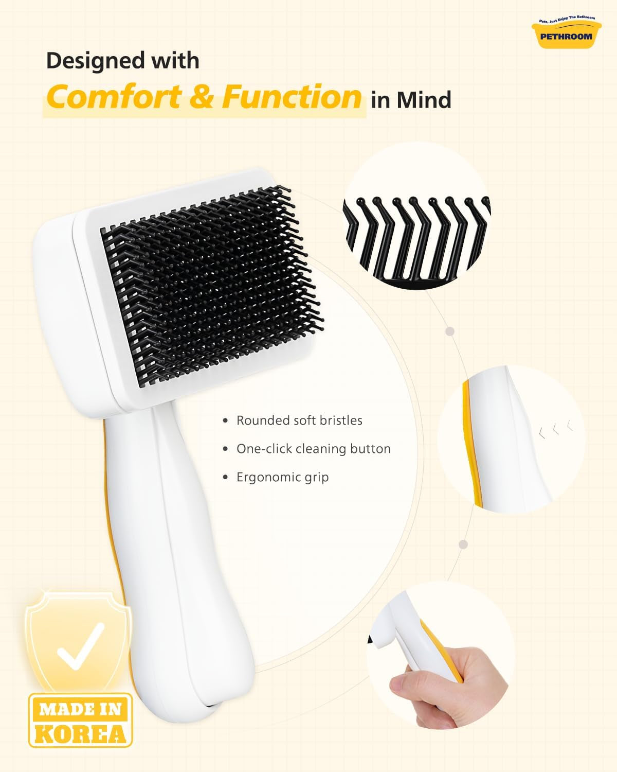 pethroom-self-cleaning-slicker-brush-for-dogs-cats-gentle-grooming-deshedding-tool-removes-mats-tangles-skin-friendly-coated-tips-one-touch-hair-removal-button