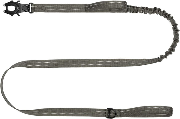 ICEFANG Tactical Dog Leash with Quick-Release Metal Clasp,Bungee-Dog Lead | with 2 Control Handles,Hands Free D-Ring ,Reflective ,4Ft Length for Medium Large Dogs, Brown13