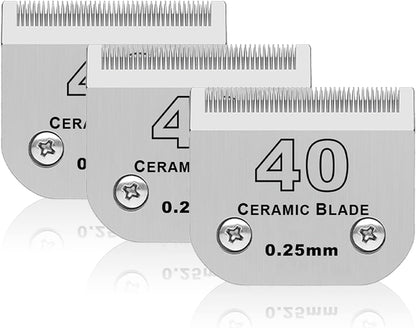 7FC Dog Grooming Ceramic Blades,Compatible with Andis,Oster A5,Wahl KM10 | Size 7FC Detachable Ceramic Blade 1/8-Inch 3.2MM Cut Length,3 Pack11