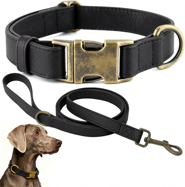 B&F Dog Collar and Leash Set,Leather Silicone Waterproof Odor-Proof Dog Collar and Leash for Medium Dogs, Soft Flexible Dog Collars, Adjustable Pet Collar (Brown, Medium (12.5-20" Neck))7