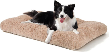 JOEJOY Large Dog Bed Crate Pad, Deluxe Plush Washable Dog Beds Fulffy Soft Kennel Pad Anti-Slip Pet Sleeping Mat for Extra Large Medium Small Dogs, 40" X 27", Beige32