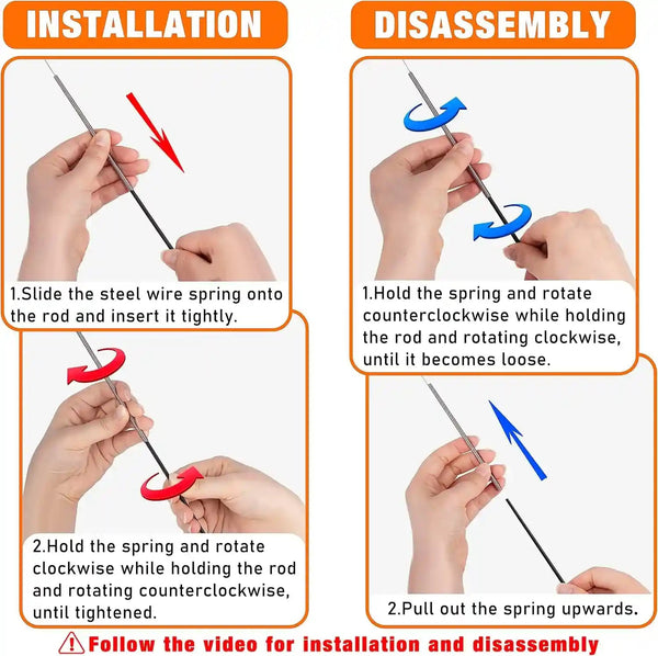 JXFUKAL 2025 Latest Cat Toys, 2 in 1 Spring Cat Wand Toy with 2PCS Ultra-Long Cat Teaser, 4PCS Spring Steel Wire & 5PCS Feather Refills for Kitty Kitten Indoor Cats Accessories5