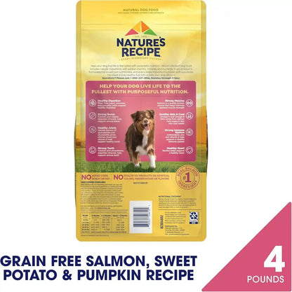Nature'S Recipe Grain Free Easy to Digest Salmon, Sweet Potato and Pumpkin Recipe Dry Dog Food, 4-Pound | Fiber from Sweet Potatoes & Pumpkin Helps Support Digestion and Immune System Health2