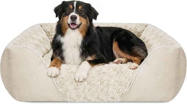 INVENHO Rectangle Washable Orthopedic Dog Bed for Small, Medium and Large Dogs, Soft Calming, Sleeping Puppy Bed Durable Pet Cuddler with Anti-Slip Bottom, S (20"X19"X6")30