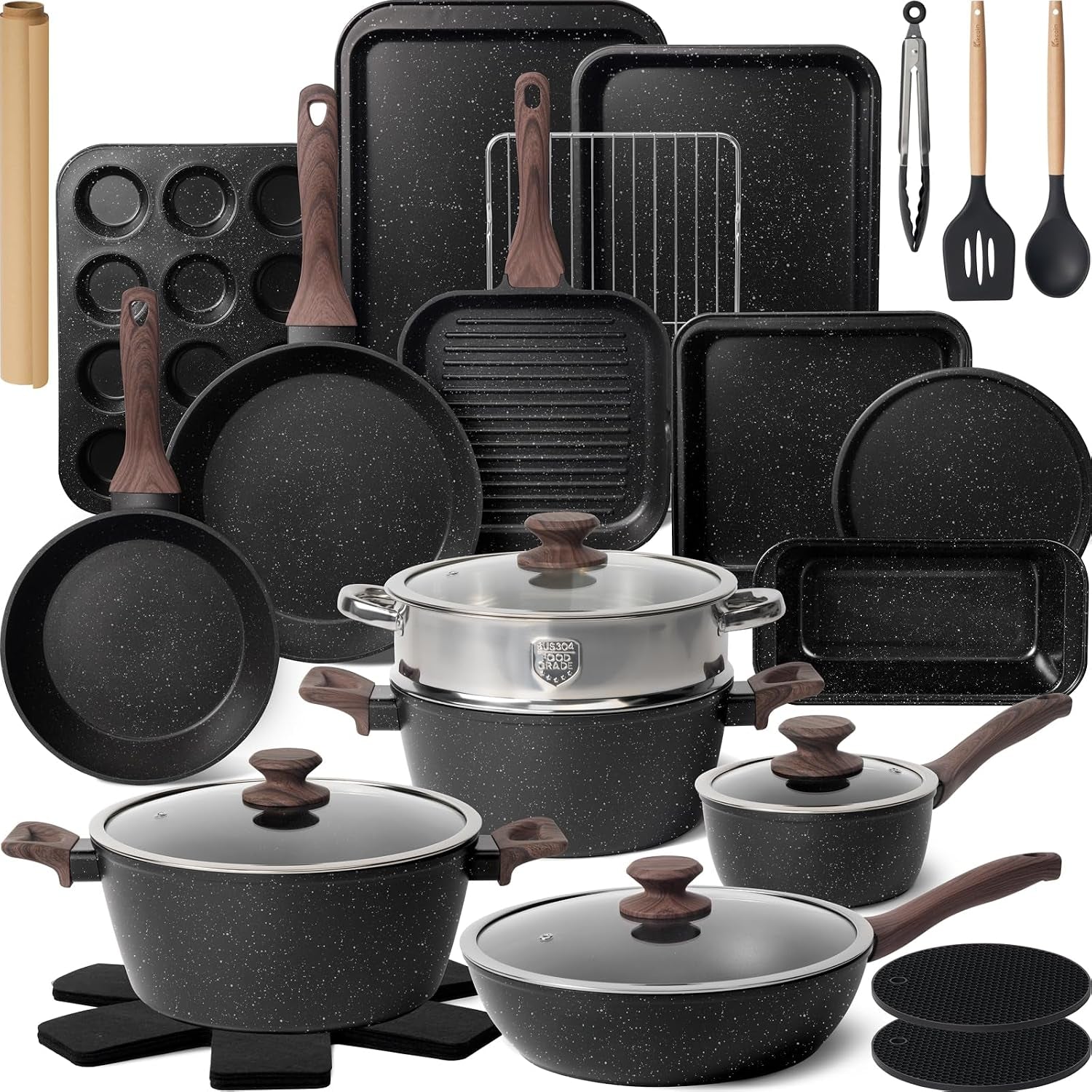 pots-and-pans-set-non-stick-31-piece-kitchen-nonstick-cooking-cookware-sets-with-grill-pan-saucepan-baking-sheet-utensil-black