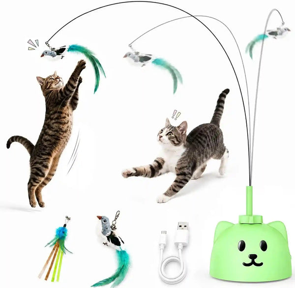 Interactive Cat Toys for Indoor Cats: Automatic Flying Bird Cat Toy with 360° Feather Wand, Strong 8Cm Suction Cup, USB Rechargeable Self-Play Cat Toy for Bored Kittens & Adult Cats9
