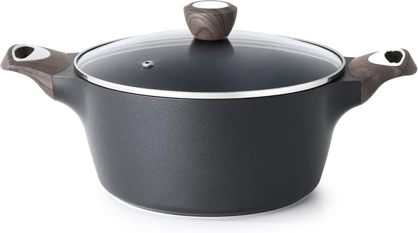 Nonstick Stock Pot with Lid, 2.6/4.5/6.6/8.5/11 QT Soup Pot Casserole Pot, Healthy Pasta Pot, Large Deep Cooking Pot, Big Sauce Pot Stew Pot, Induction Compatible, PFOA PFOS APEO Free, Black1