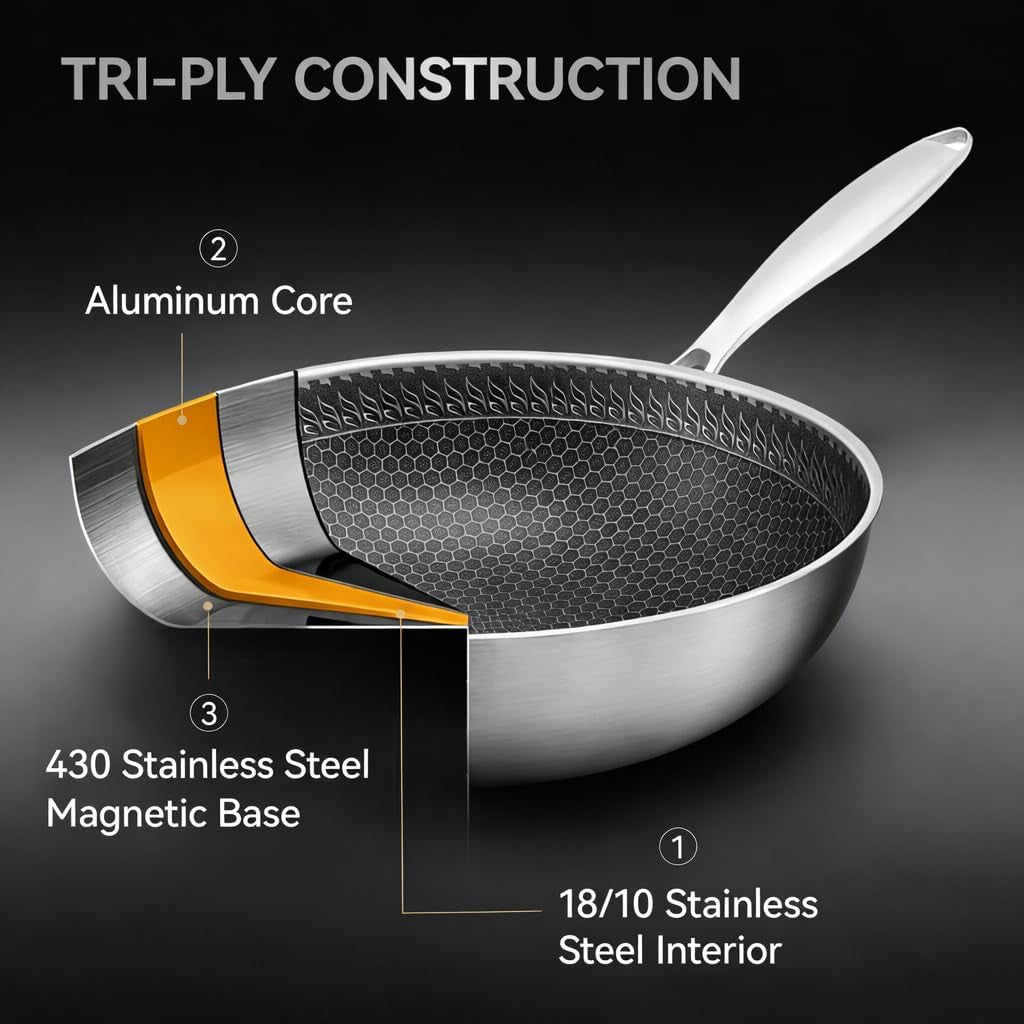 12-2-inch-stainless-steel-honeycomb-wok-pan-with-glass-lid-3-ply-18-10-stainless-steel-stir-fry-pan-flat-bottom-wok-for-induction-gas-electric-and-glass-stoves-4-2-qt