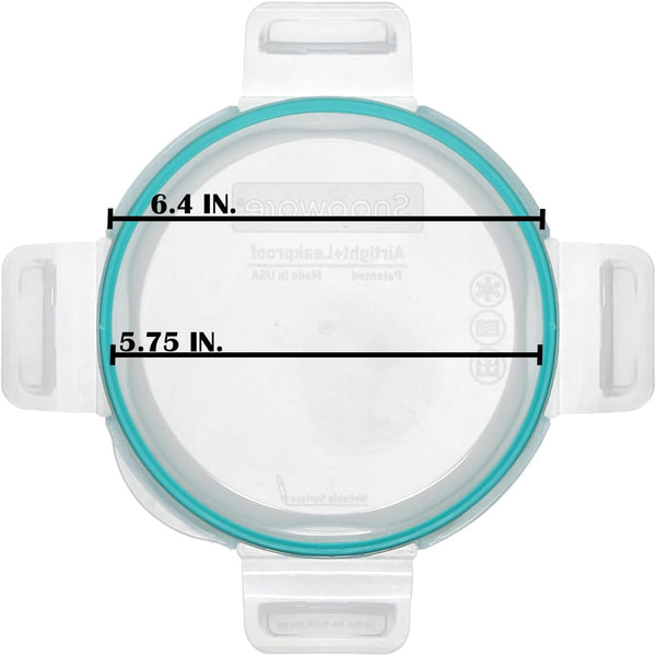 7201R-PC (4-Cup) Clear Lid with Teal Gasket (2-Pack) - Made in USA | Bpa-Free Construction | Freezer Safe | Top-Rack Dishwasher Safe | Reusable Design | Snap-Lock | Airtight Configuration6