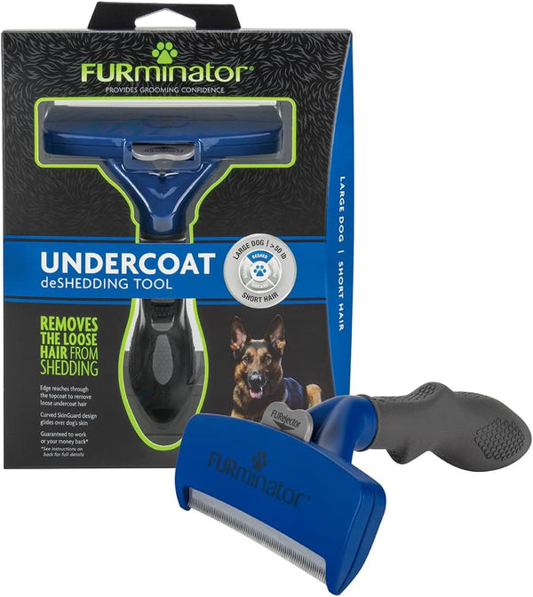Furminator Large Dog Undercoat Deshedding Tool for Short Hair | Reduces Loose Hair from Shedding, Easy Clean-Up, for Dogs over 50 Lbs, Use Weekly, Ergonomic Handle for Comfort1