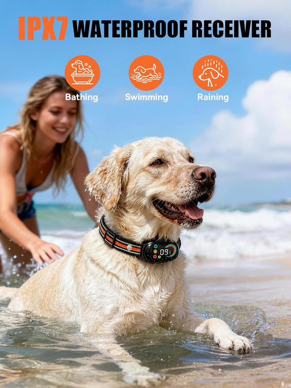 2-In-1 Dog Bark Collar & Shock Collar, IPX7 Waterproof E Collars with AI Anti-Bark/Beep/Vibration/Shock/No Shock for Small Medium Large Dog(5-120Lbs), Dog Training Collar with 3300FT Remote7