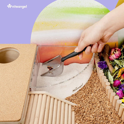 Niteangel Hamster Sand Bath Scoop: Can Removes Clump Waste Keeps Clean Sand | Built to Last for Deeper Hygienic Clean - Stainless Steel Fine Mesh Sand Sifter for Niteangel Sandbath & Fine Sand7
