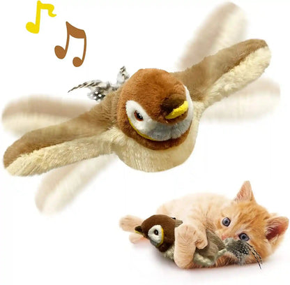 Cat Toys, Flapping Wings Sparrow, No Flying, Chirping Bird Interactive Catnip Toy for Kitten or Small Dogs, Touch Activated, Rechargeable1