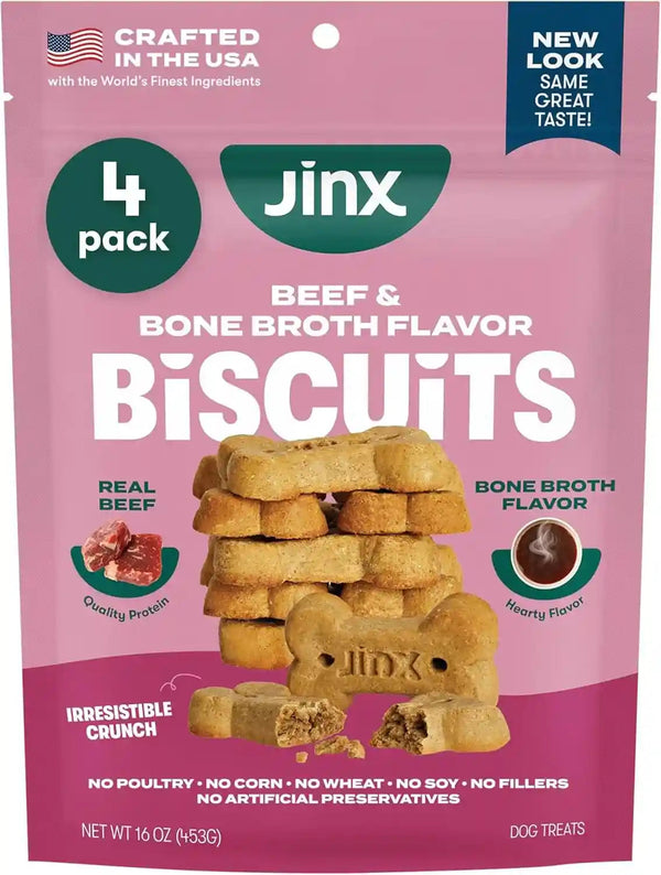 Jinx Dog Biscuits, Oven-Baked Dog Treats with Salmon Bone Broth, 16Oz | 1-Pack Crunchy & Healthy Dog Treat, Superfood-Rich with Real Salmon, Dog Cookies for Puppies, Adults & Senior Dogs12