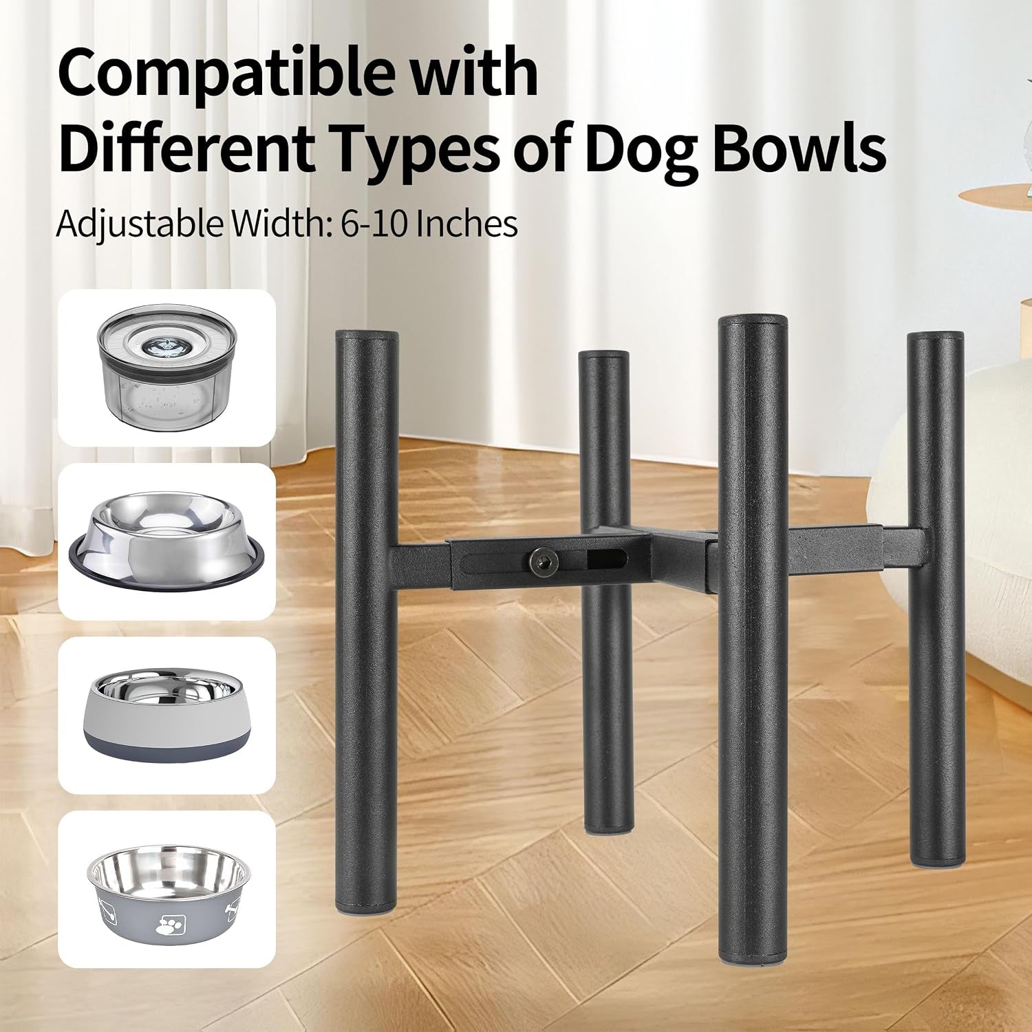 proerr-lifted-dog-bowl-stand-without-bowls-single-raise-pet-food-table-adjustable-wide-6-10-tall-8-10-12-bowl-stand-size-optional-dog-bowls-holder-elevated-for-small-medium-large-dogs-breed