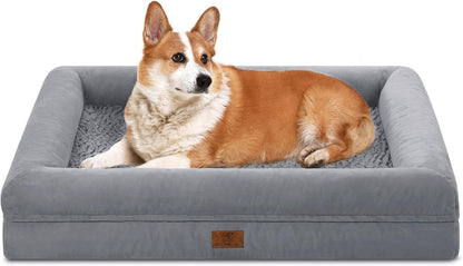 XL Orthopedic Waterprood Dog Bed for Extra Large Size Dogs | 360 Degree Bolster Support, Egg Crate Foam, Waterproof Liner, Non-Slip Bottom, Machine Washable Cover, 45 X 35 Inch26