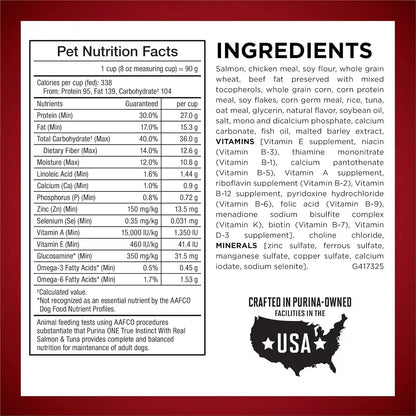 Purina ONE True Instinct with Real Salmon and Tuna Natural with Added Vitamins, Minerals and Nutrients High Protein Dog Food Dry Formula - 36 Lb. Bag5