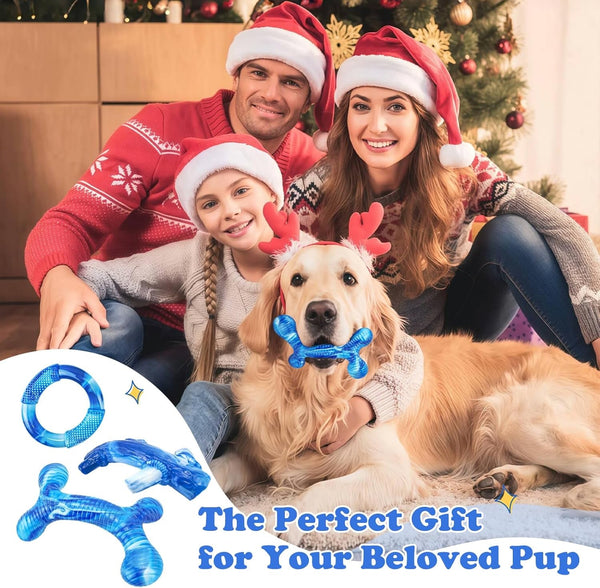 Furdog 3Pack Dog Toys for Aggressive Chewers Dog Chew Toy Tough Dog Toys to Keep Them Busy Bacon Flavor Teething Chew Toys & Dental Health for Large Medium Small Breeds (Blue)7