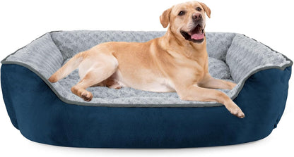 JOEJOY Rectangle Dog Bed for Large Medium Small Dogs - Washable Orthopedic Sofa Bed, Soft Breathable Puppy & Pet Cuddler, Durable Calming Dog Bed with Anti-Slip Bottom, Multiple Sizes, Beige29