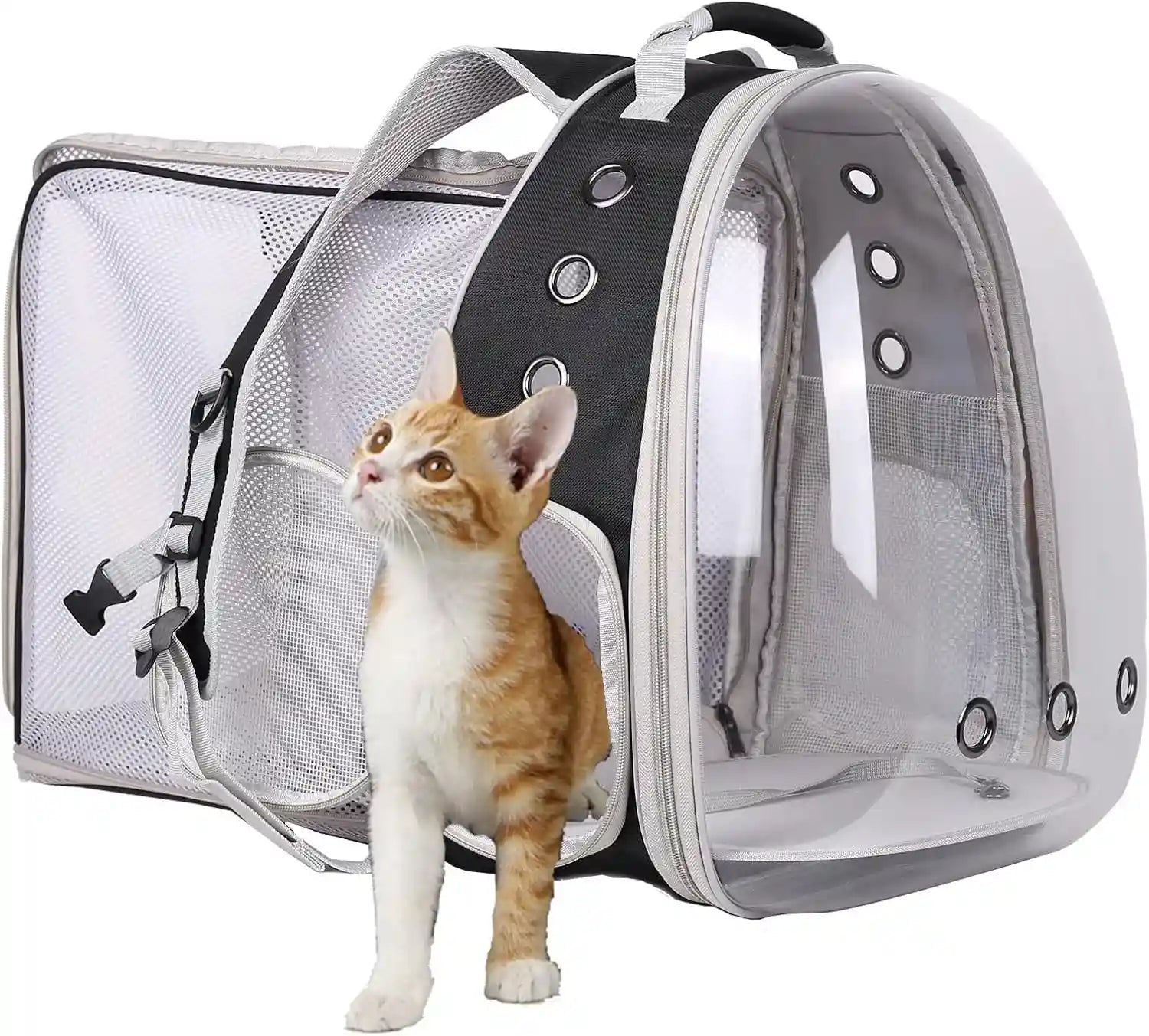 expandable-pink-cat-backpack-carrier-fit-up-to-12-lbs-space-capsule-clear-bubble-window-pet-carrier-backpack-for-kitten-bunny-rabbit-and-small-puppy