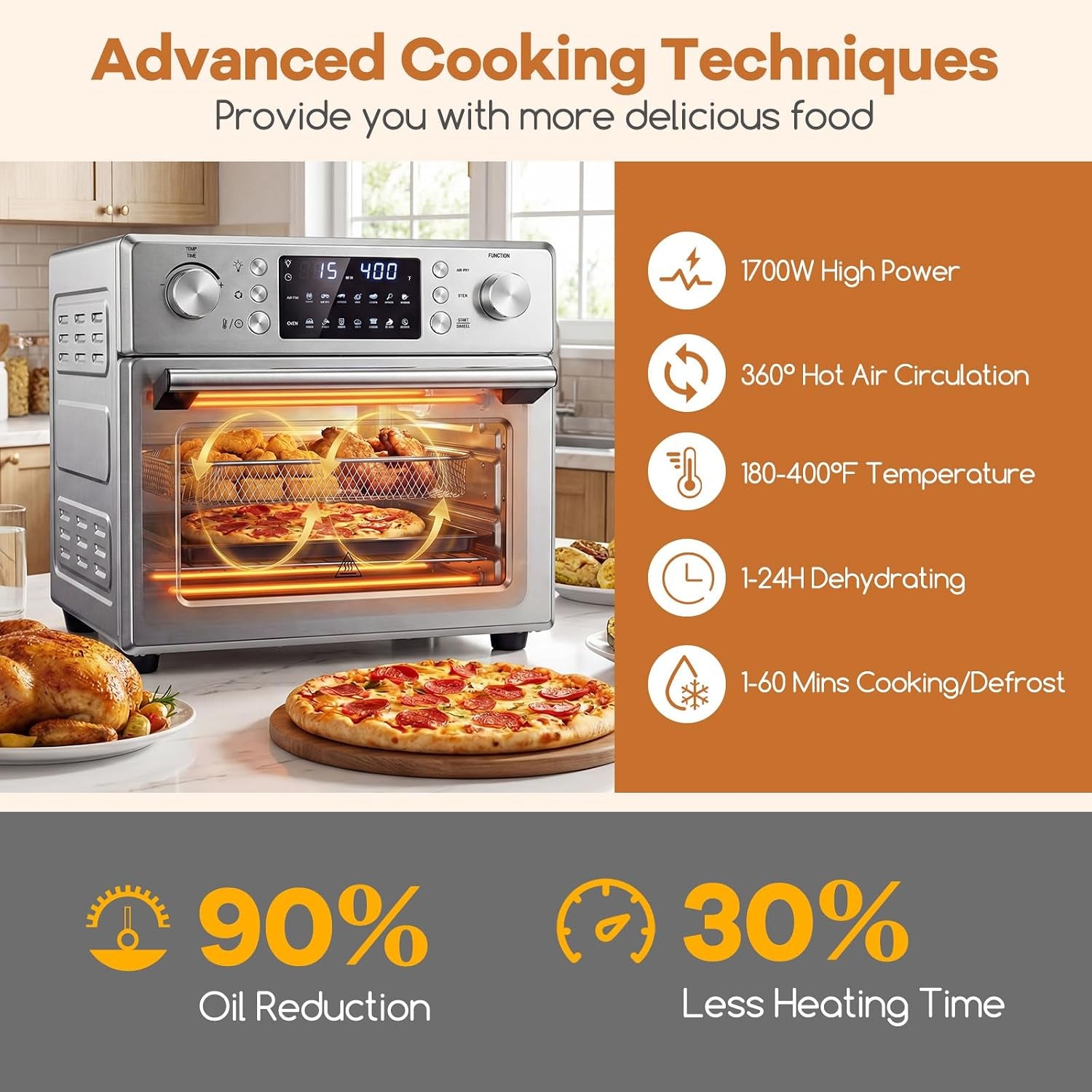 14-in-1-air-fryer-toaster-oven-combo-countertop-convection-oven-1700w-stainless-steel-bake-rotisserie-dehydrate-defrost-functions-26-qt-large-capacity-60-minute-timer-accessories