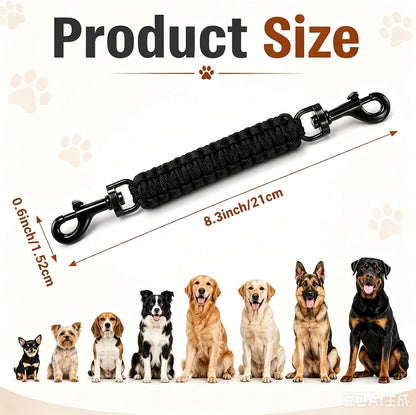 Amabro Handmade Dog Collar Safety Clip Heavy Duty Double Ended 8.66" Black | Handmade Gentle Leader Backup Safety Clip Strap Durable Leash Connector Accessory Compatible Dog Prong Collars Pet Harnesses7
