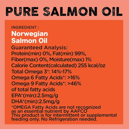 Nature'S Diet Pet 32 Oz Norwegian Salmon Oil Dogs & Cats - Natural Support for Joint Function Immune Heart Health Appetite Skin & Coat Omega 3 6 9 Liquid Food Topper EPA DHA Fatty Acids3