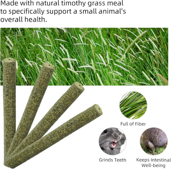 Niteangel 20Pcs Natural Timothy Hay Sticks, Timothy Molar Rod for Rabbits, Chinchilla, Guinea Pigs and Other Small Animals. | Helps Alleviate Teeth Grinding & Reduces Boredom - Fun Safe Snack Treats for Chinchilla Guinea Pig Rabbit and Other Small Pet5