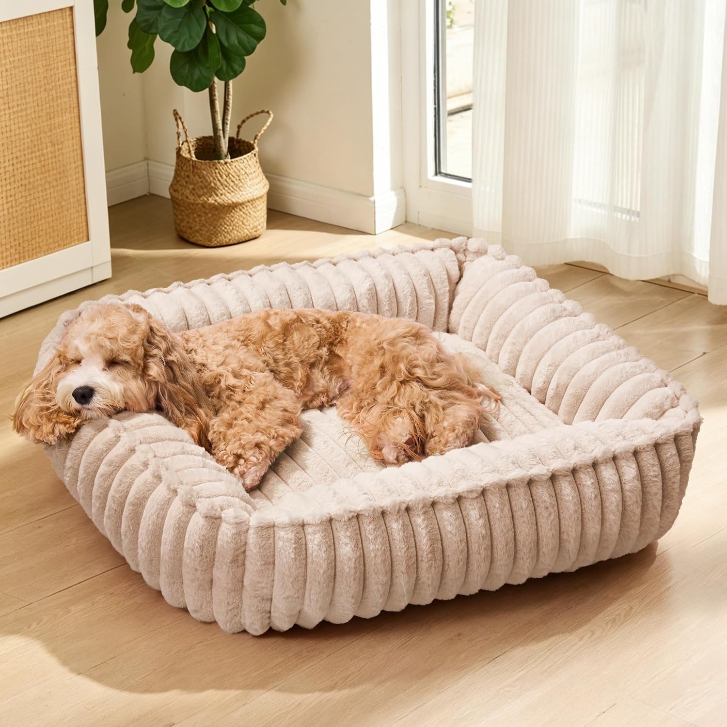 small-dog-bed-calming-cat-bed-for-indoor-cats-20-x16-sage-grey-rectangle-orthopedic-pet-sofa-bed-washable-anti-anxiety-soft-puppy-couch-nonskid-bottom-furry-cuddler-up-to-9-lbs