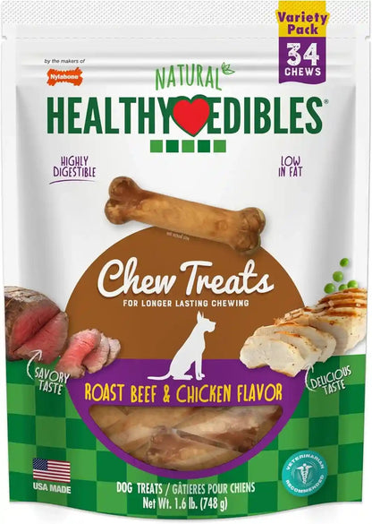 Nylabone Healthy Edibles Natural Chews, Long Lasting Dog Bones, Healthy Dog Treats, Bacon Flavor, X-Small (8 Count)13