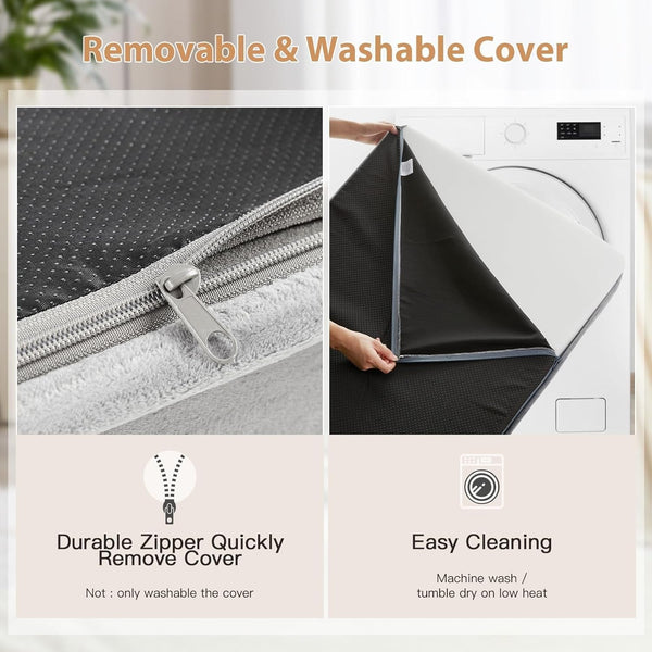 WNPETHOME Orthopedic Waterproof Extra Large Senior Dogs Bed for Comfy Sleeping with Removable Washable Cover, Multi-Needle Quilting XL Crate Bed for Large Sized Dog Relax, Light Grey4