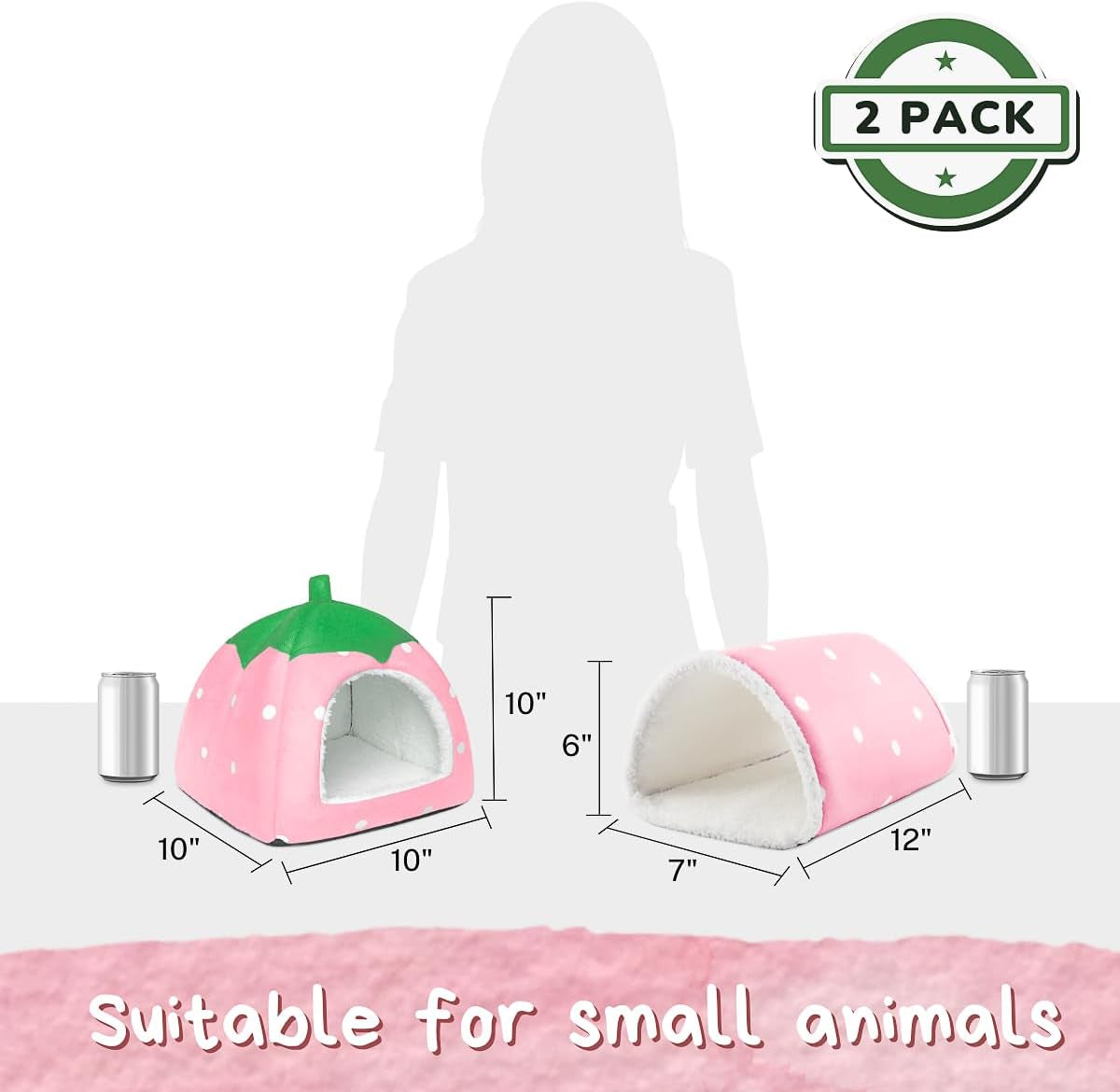 guinea-pig-hideout-with-tunnel-washable-fleece-house-bed-chinchilla-hideaway-enrichment-toys-and-cage-accessories-for-ferret-hedgehog-small-animal