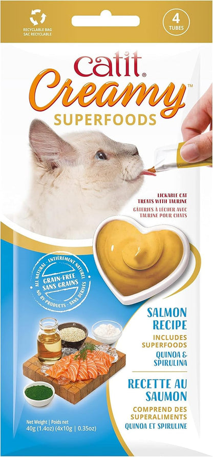 Catit Creamy Superfood Lickable Cat Treat – Hydrating and Healthy Treat for Cats of All Ages - Lamb with Quinoa & Chia, 4-Pack3