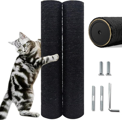 Cat Scratching Post Replacement Pole, 2 PCS 15.7In Cat Tree Replacement Post, Natural Sisal Cat Tree Replacement Parts with M8 Screws, Cat Scratch Post for Refurbishment (15.7In/40Cm)16