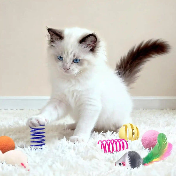 Cat Toys for Indoor Cats, 35 Packs Interactive Cat Toys Set for Kitten | Cat Toy Set with Colorful Spring, Mouse & Bell Ball, Variety Pack for Bored Kittens & Adults Self Play, Cat Toy Bulk5