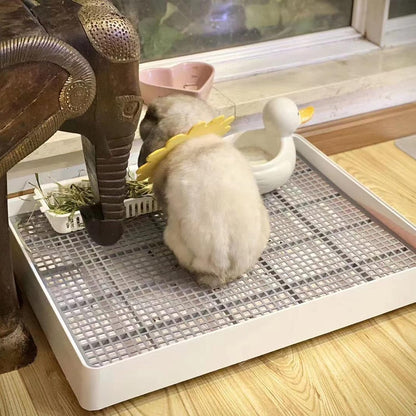 PODOO Rabbit Litter Box – Training Potty Tray for Guinea Pig & Small Pets · Spacious Grid Pan with Low Entrance, Easy-Clean & Odor-Resistant—Helps Keep a Clean Cage and Reduce Mess | Low-Entry Litter Tray with Removable Grate for Cleaner Small-Pet Cages; Approx. 14.6 X 11.8 X 2.6 In.6